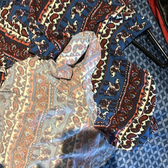 Pink Rose multi  pattern high neck sleeveless blouse Sz M - Picture 12 of 13